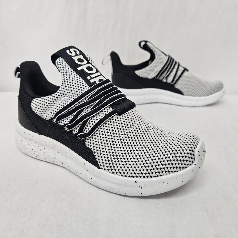 Adidas Lite Racer Adapt 7.0 K Athletic Shoes IE6384 Black White Kids Size 4‎